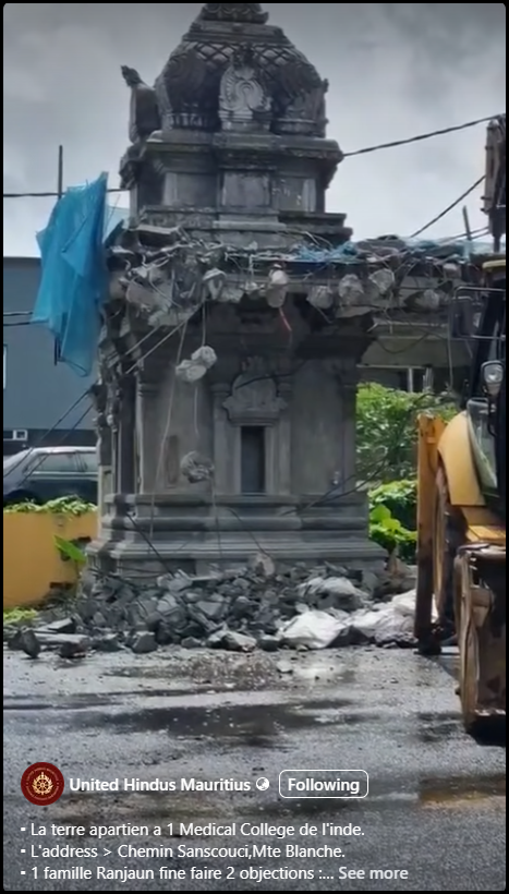 Kovil destruction at Anna Medical College by Excavator
